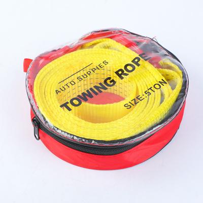 China Polyester 50MM 5M 5-8Ton Thickened Heavy Duty Car Tow Cable Towing For Truck Snatch Strap Off-road Towing Ropes for sale