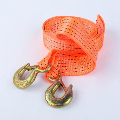 China Polyester Double hook trailer rope 5 tons 4 m thickened polyester trailer with outdoor emergency car tow strap for sale