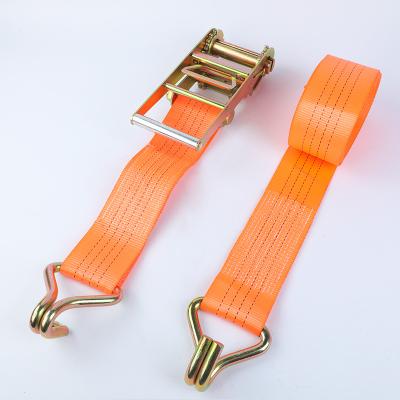 China Goods Transportation 100mm 10t cargo control strap heavy duty lashing buckle tie down ratchet load strap for sale