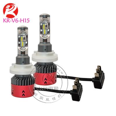 China NEW Aluminum Alloy Car Led Bulb V6 LED Headlight H15 Hi Lo Beam Converter Kit for sale