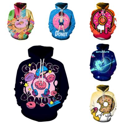 China New Autumn New Anti-Wrinkle Donut Clothing Men's Clothing 3D Printing Novelty Hoodie Pullover Graphic Realistic Sweatshirt With Front Pocket 2022 TTQ for sale