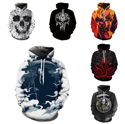 China New Anti-wrinkle Men Cool Skeleton Skull Graphic 3D Print Novelty Realistic Hoodie Pullover Sweatshirt With Front Pocket 2022 KLT for sale