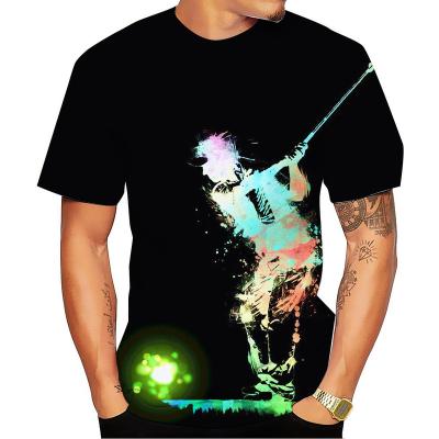 China 2022 Anti-Wrinkle Men's T-shirts Mens Printed T-shirt Golf T-shirt Custom T-shirt Stylish Short Sleeve Printed Anime New DEF Clothing for sale