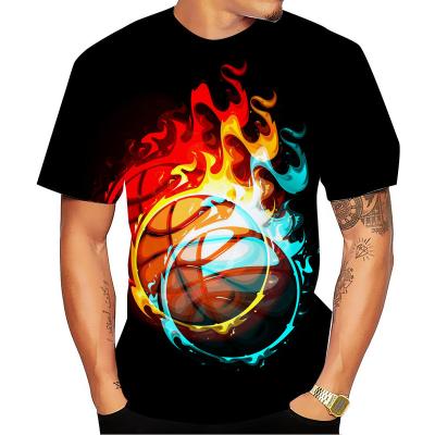 China New Men's T-shirts Anti-wrinkle Men's Printed T-shirt Basketball T-shirt Custom T-shirt Stylish Short Sleeve Printed Anime Clothing LQ for sale