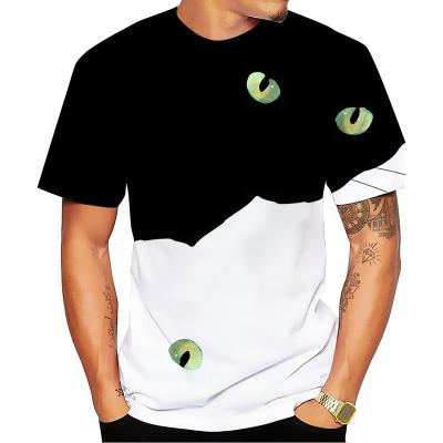 China Anti-wrinkle men's T-shirts men printed t-shirt cute cat t-shirt custom t-shirt stylish short sleeve printed anime clothing 2022 M for sale