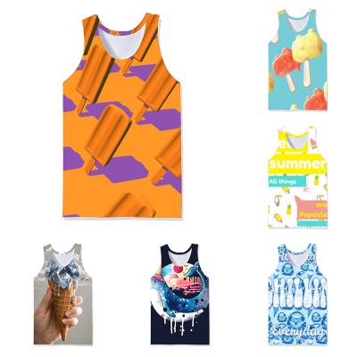 China QUICK DRY Mens Beach Tops Men Printed Sleeveless Stylish Casual Custom Gym Vest 2022 BJL Tank Tops Popsicle Tank Tops for sale