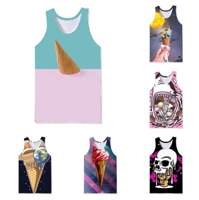 China QUICK DRY Mens Beach Tops Men Printed Sleeveless Stylish Casual Custom Vest New 2022 BJL Tank Tops Popsicle Pattern Tank Tops Gym for sale