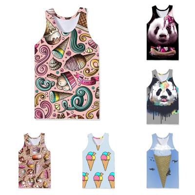 China QUICK DRY Mens Beach Tops Men Printed Sleeveless Stylish Casual Custom Vest New BJL Tank Tops Popsicle Pattern Tank Tops Gym Vest for sale