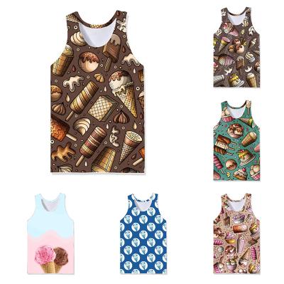 China New QUICK DRY Mens Tank Tops Printed Popsicle Pattern Tank Tops Gym Custom Sleeveless Stylish Casual Vest 2022 BJL for sale