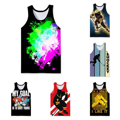 China New QUICK DRY Mens Tank Tops Printed Pebble Pattern Tank Tops Gym Casual Stylish Sleeveless Custom Vest 2022 Bq for sale