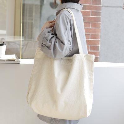 China Fashion Women's Large Capacity Canvas Tote Bags Shopper Bag Shoulder Bag Custom Printed Logo Custom Canvas Tote Bag for sale