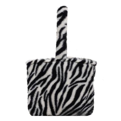 China Daily Life Handbag For Women Zebra Cow Printing Cross Fashion Trendy - Body Bag Girls Party Tote Shoulder Fur Handbags Wholesale For Women for sale