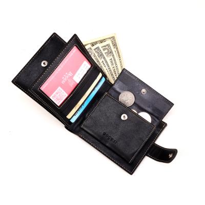 China RFID Fashion Business Casual Wear Autumn Grain Leather Men's Simple Wallet With Coin Bag for sale