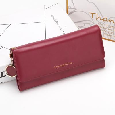 China 2021 Latest Fashion Sequined Dropshipping Gift Custom Ladies Long Clutch Purse Wholesale Leather Leather Wallet Women for sale