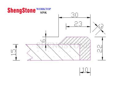 China Trimmt beständiger Worktop-Rand der hohen Temperatur Epoxidharz-Material zu verkaufen