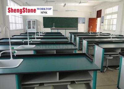 China Thickness 12.7mm Phenolic Resin Worktop , School Lab Worktops Green Color for sale