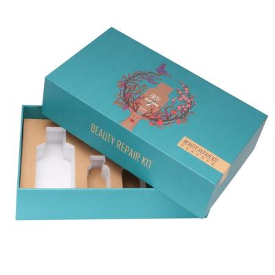 China Recyclable Custom Sumptuous Perfume Cosmetic Essential Oil Packaging Gift Set Box With EVA Slot for sale