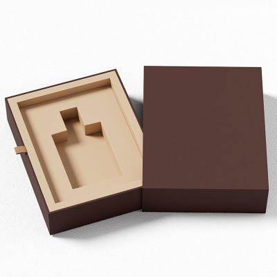 China Recyclable Custom Luxury Drawer Cardboard Packaging Gift Box For Perfume Cosmetic Essential Oil With EVA Insert Fillings for sale