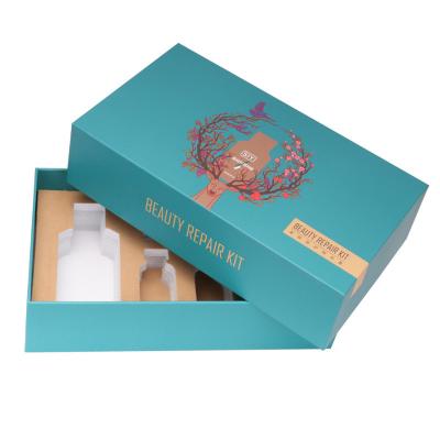 China Blue Recycled Paperboard Cardboard Perfume Boxes Accessories Free Sample Luxury Slotted Gift Boxes for sale