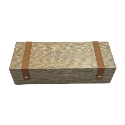 China Recyclable Custom EVA Outside Silver Stamping Flip Wood Wine Packaging Inner Gift Box For Wine And Whiskey for sale