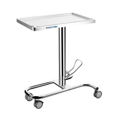 China Stainless Steel Hydraulic Trolley Mayo Stand Surgical Mayo Foot Board Hospital Instrument with Foot Board for sale