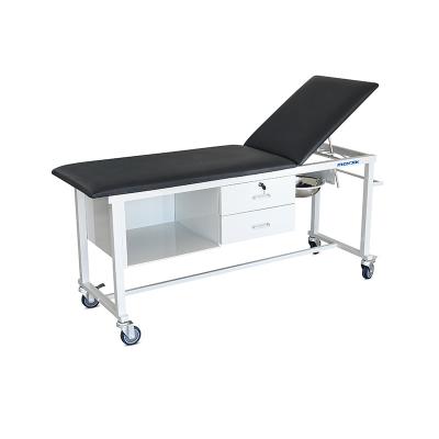 China Complete 2 Drawer Adjustable Hospital Examination Table Furniture Medical Back Treatment Bed Clinic Examination Table With Drawers for sale