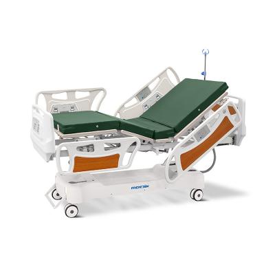 China Frame Made Of Stainless Steel Medical Comfortable 5 Function Electric ICU Control Bed Hospital Luxury Central Breaking Beds With Nurse Control for sale