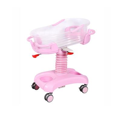 China High Quality Metal ABS Adjustable Hospital Newborn Baby Trolley for sale