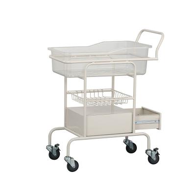 China Metal Trolley Adjustable Obstetric Newborn Pediatric Bed Infant Hospital Crib for sale