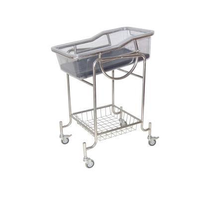 China Metal Casters Choose Function Metal Crib Medical Plastic Newborn Pediatric Bed Infants Children's Hospital Manual Hutch for sale