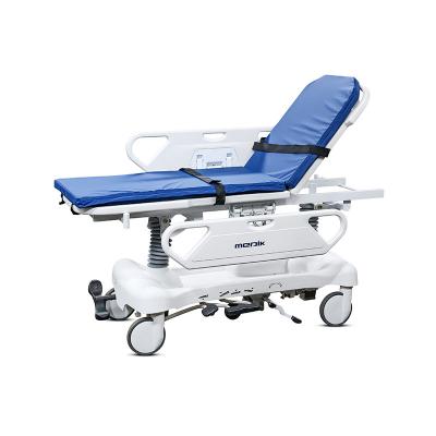 China Traditional Hospital Hydraulic Transfer Trolley Two Column Patient Cheapest Medical Transport Trolley for sale