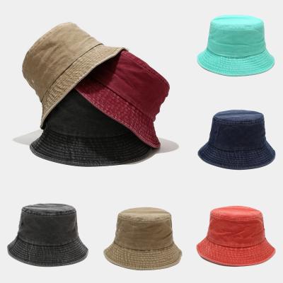 China Sun Protection 2021 Sun Protection Cotton Bucket Hat Street Beach Fisherman Headwear Women Outdoor Hat Men Unisex Pure Color for sale