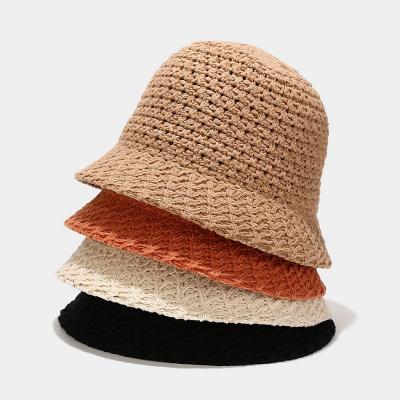 China 2021 New Sun Protection Women Winter Sport Outdoor Knitted Warm Bucket Hat for sale