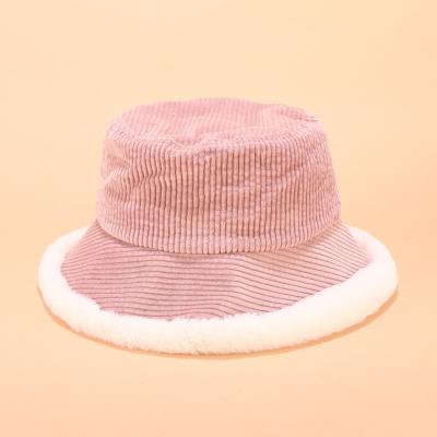 China Sun Protection Sun Protection Corduroy Winter Bucket Hat For Women Plain Panama Beach Fishing Outdoor Hike Hat for sale