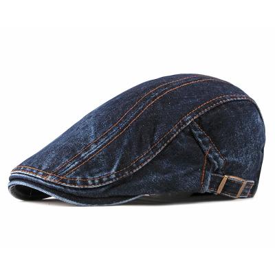 China Sun Protection Spring Summer Women Denim Newsboy Cotton Cowboy Men Berets Hat Casual Hat for sale