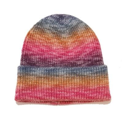 China Women Men Winter COMMON Link Dye Knitted Hat Outdoor Knitted Unisex Warm Girl Beanie Hats for sale