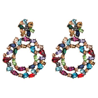 China Wholesale BOHEMIA Fashion Jewelry Luxury Trendy Gift Big For Women Crystal Rhinestones Stud Earrings for sale