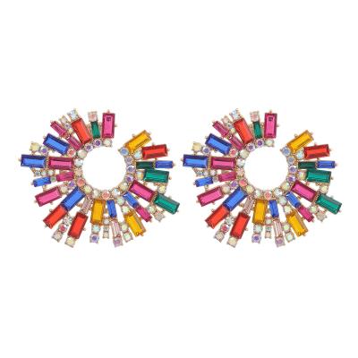 China BOHEMIA fashion high quality colorful crystals drop jewelry for women shape rhinestone earrings 2021 for sale