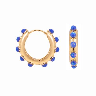 China Unique Design Opal Stone Small For Women Crystal Pearl Hoop Earrings BOHEMIA Fashion for sale