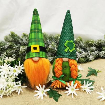 China Great performance; creative custom made polyester green carnival hat clover dwarf doll for St Patrick's Day decoration for sale