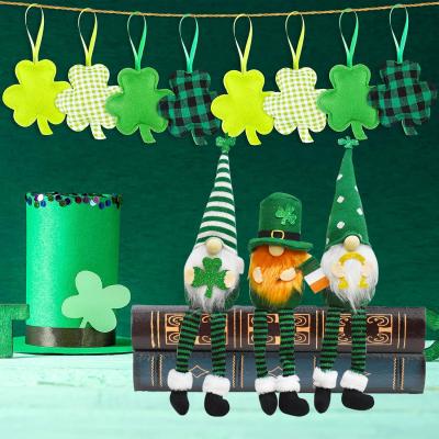 China Great performance; creative wholesale green hat striped long leged plush dwarf doll to St Patrick's Day supplies for sale