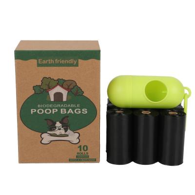 Китай Black Biodegradable Plastic Bag Cornstarch Based Scented For Pet Waste Dog Poop With Dispenser продается