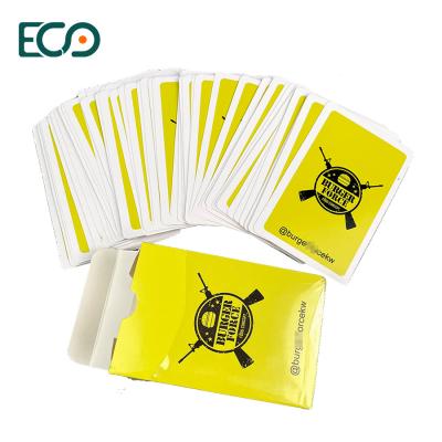 China OEM  Kid Board Card PVC Waterproof Advertising Paper Poker Card Te koop