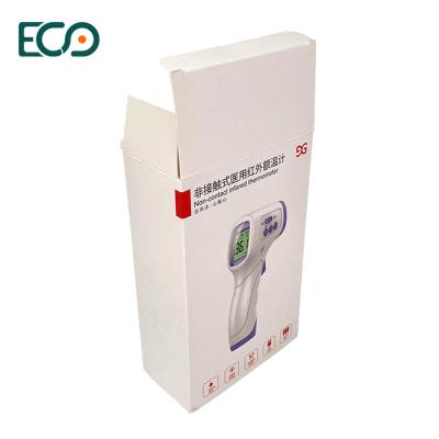 China White Cardboard Box Packaging For Forehead Temperature Gun Thermometer for sale