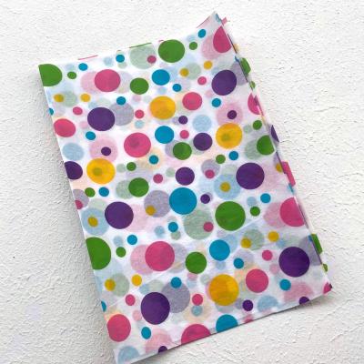 China Digital Printing Custom Rainbow Colorful Rapping Paper Polka Dot Tissue Paper for sale