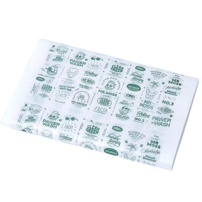 China Custom Printed 18g White Thin Tissue Paper With Green Logo For Gifts for sale