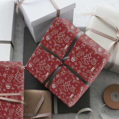 China Biodegradable Luxury Red Navy Blue Gift Wrapping Paper For Clothes Packaging for sale