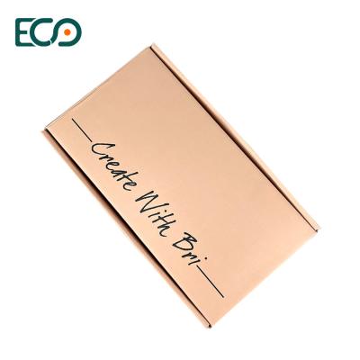 China High Quality Custom Design Light Brown Orange Shipping Boxes Custom Logo Gift Paper Eyelash Box for sale