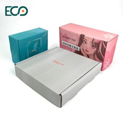 China Wholesale Customize Corrugated Cardboard Wigs Mailer Cardboard Box Flip Top Design Shipping Box for sale