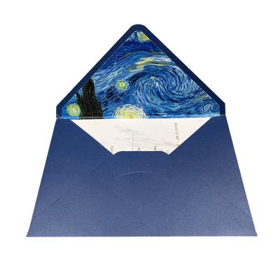 中国 Custom Logo Printing Protective Cardboard Envelopes Business Blue Color Gold Stamping 販売のため